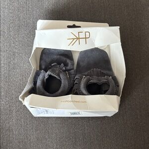 Freshly picked baby Mocs size 4 dark denim